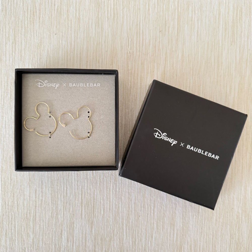 BaubleBar Gold Mickey Earrings